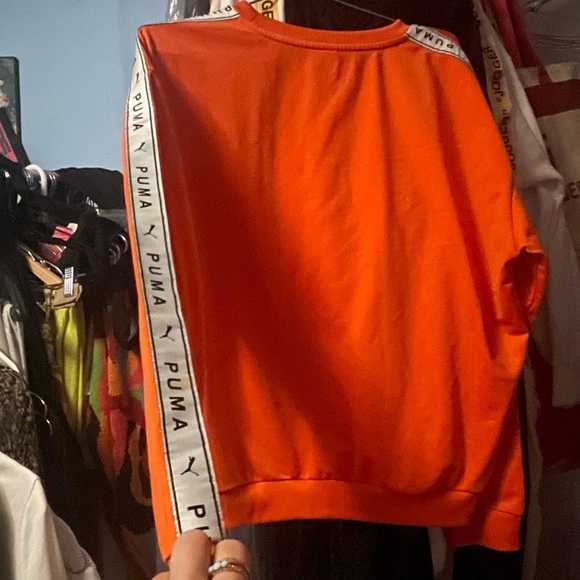 PUMA x ASOS Exclusive Jumper Sweatshirt Crewneck Orange with tape sleeve XXL - Picture 10 of 10